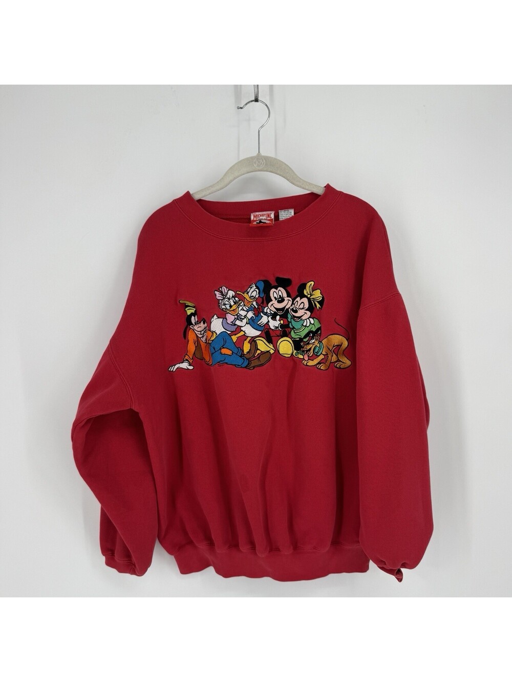 Vintage Disney sweatshirt womens small medium red mickey mouse fab 5 crewneck 90